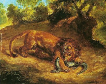 lion prey on Oil Paintings